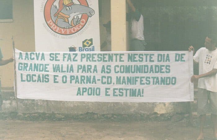 Volunteer brigade fighting fire on the mountains of Vale do Capão, Chapada Diamantina