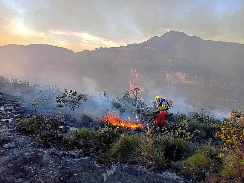Volunteer firefighters of Vale do Capão on duty in Chapada Diamantina