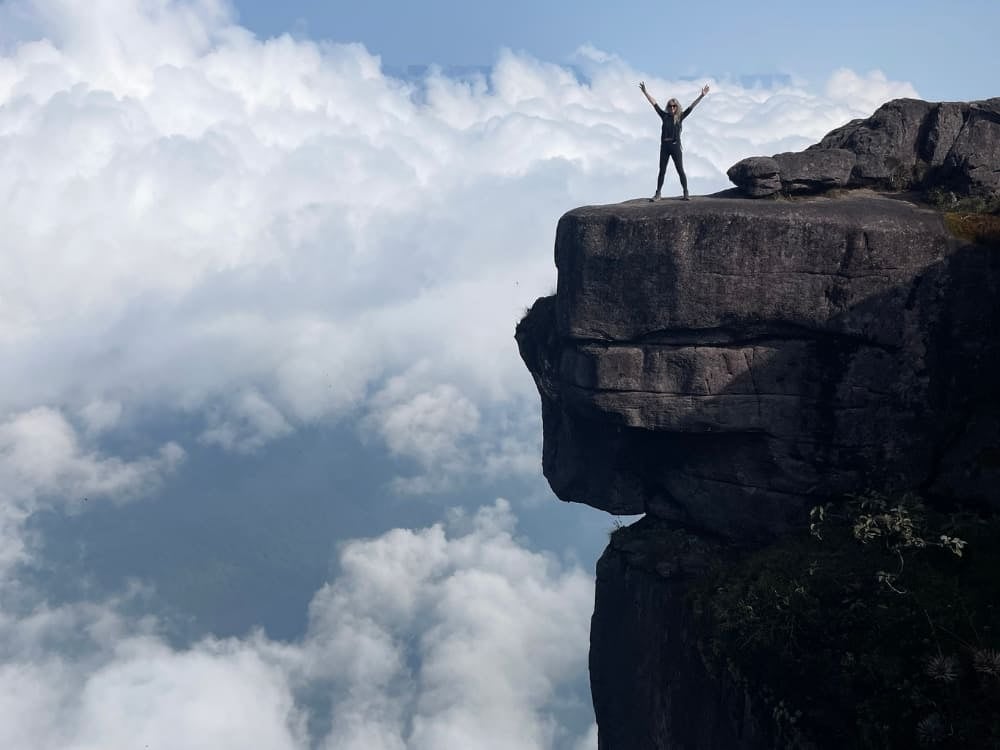 A viewpoint on Mount Roraima looking out above the clouds A viewpoint on Mount Roraima looking out above the clouds