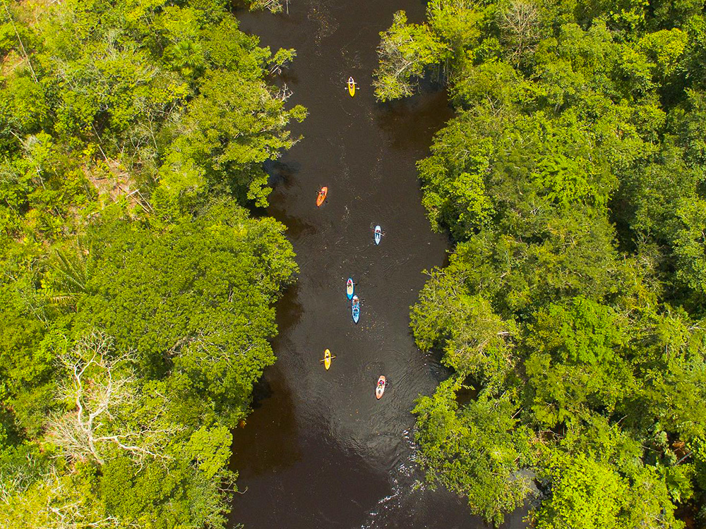 Kanoën in het hart van het Amazone regenwoud