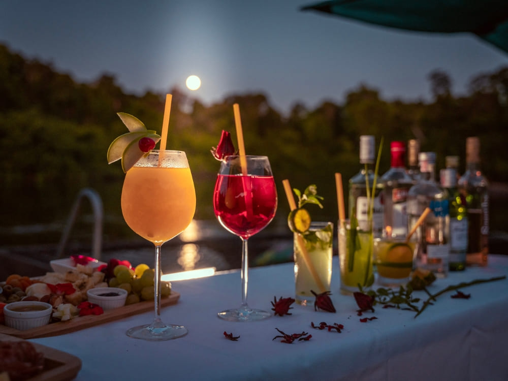 Drinks at Cristalino Jungle Lodge