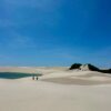 Walking in Blue lagoons Lencois Maranhenses