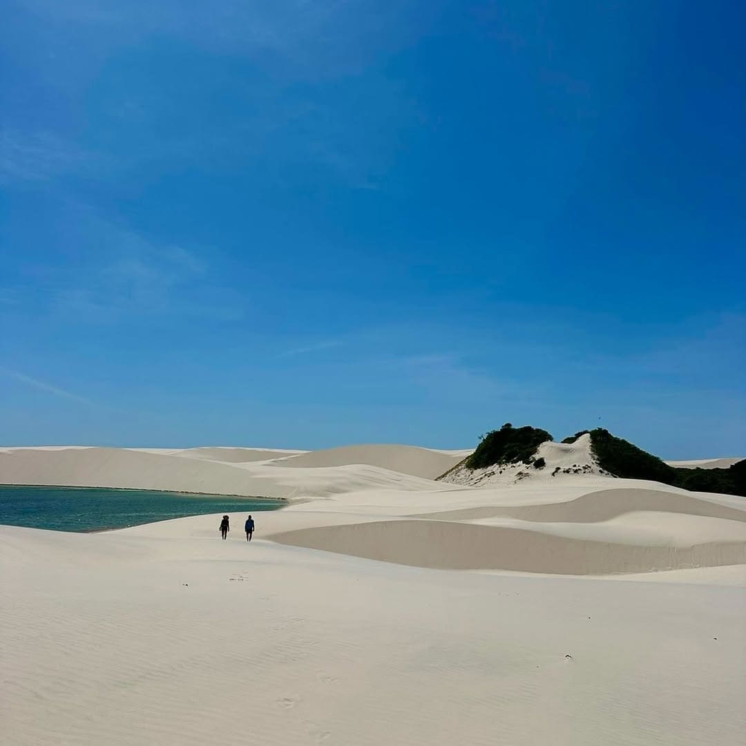 Walking in Blue lagoons Lencois Maranhenses