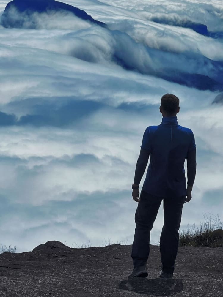 View of the clouds over Mount Roraima